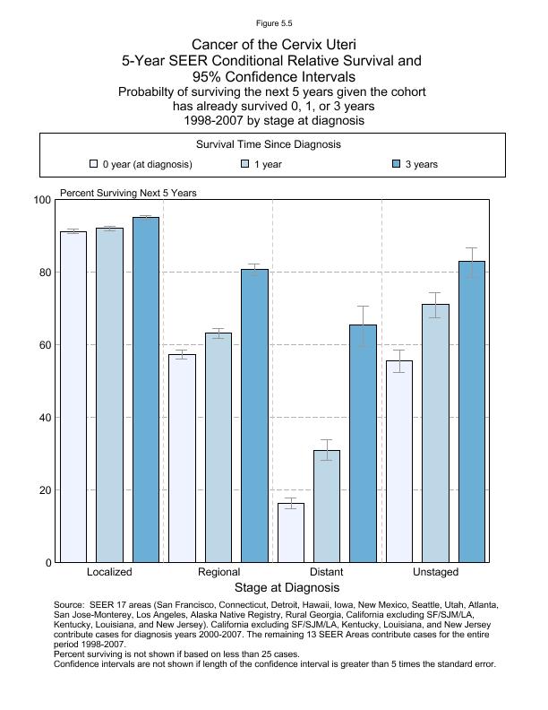 CSR Figure 5.5: 5-Year SEER Conditional Relative Survival