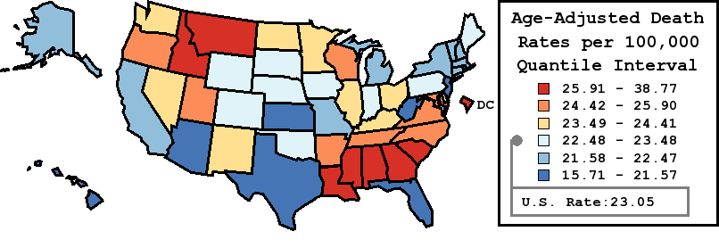 Map of U.S. Rates displayed in table above
