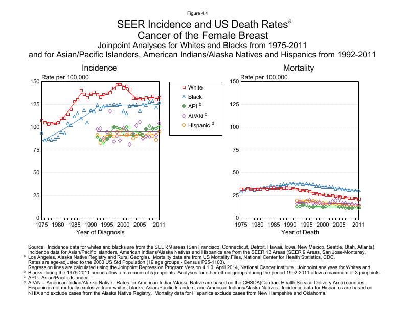 CSR Figure 4.4: SEER Incidence and US Death Rates by Race/Ethnicity