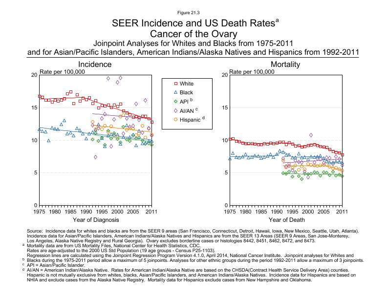 CSR Figure 21.3: SEER Incidence and US Death Rates by Race/Ethnicity