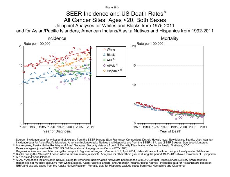 CSR Figure 28.3: SEER Incidence and US Death Rates by Race/Ethnicity
