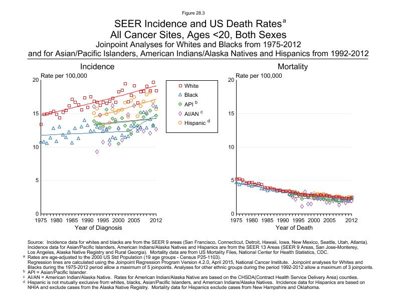 CSR Figure 28.3: SEER Incidence and US Death Rates by Race/Ethnicity