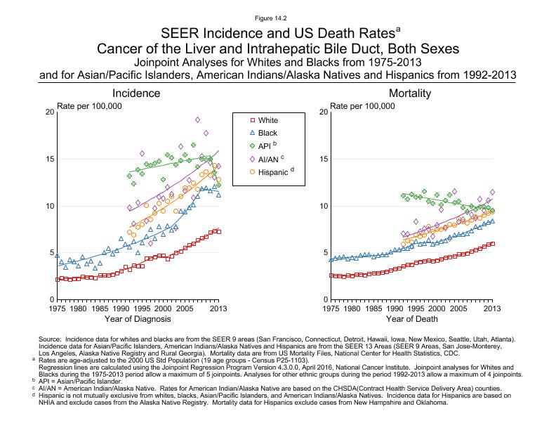 CSR Figure 14.2: SEER Incidence and US Death Rates by Race/Ethnicity