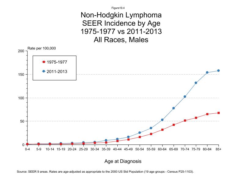 CSR Figure 19.4: SEER Incidence Rates by Age, All Races, Males