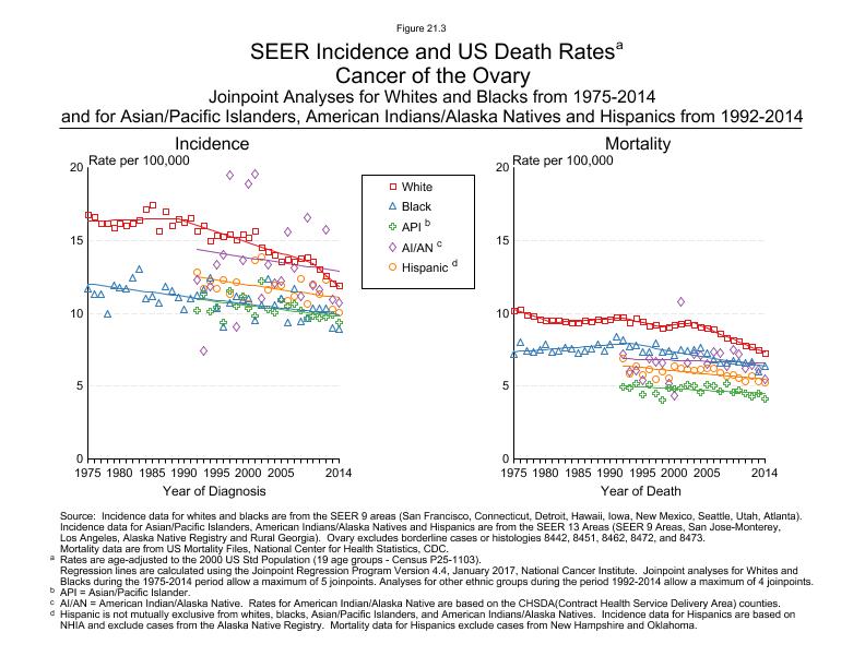 CSR Figure 21.3: SEER Incidence and US Death Rates by Race/Ethnicity