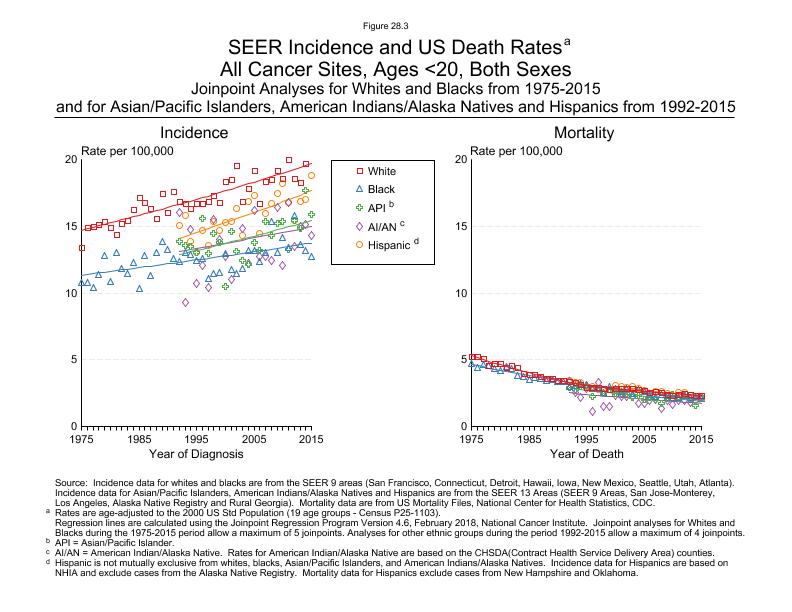 CSR Figure 28.3: SEER Incidence and US Death Rates by Race/Ethnicity