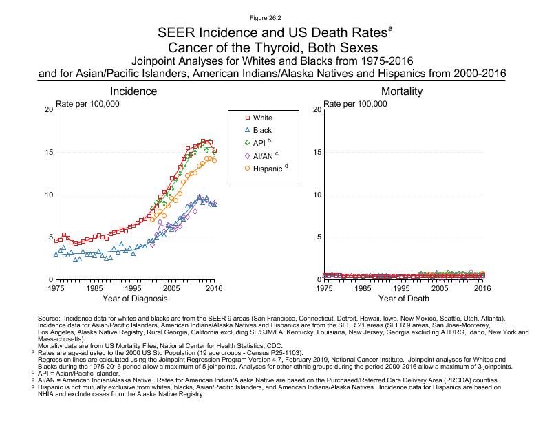 CSR Figure 26.2: SEER Incidence and US Death Rates by Race/Ethnicity