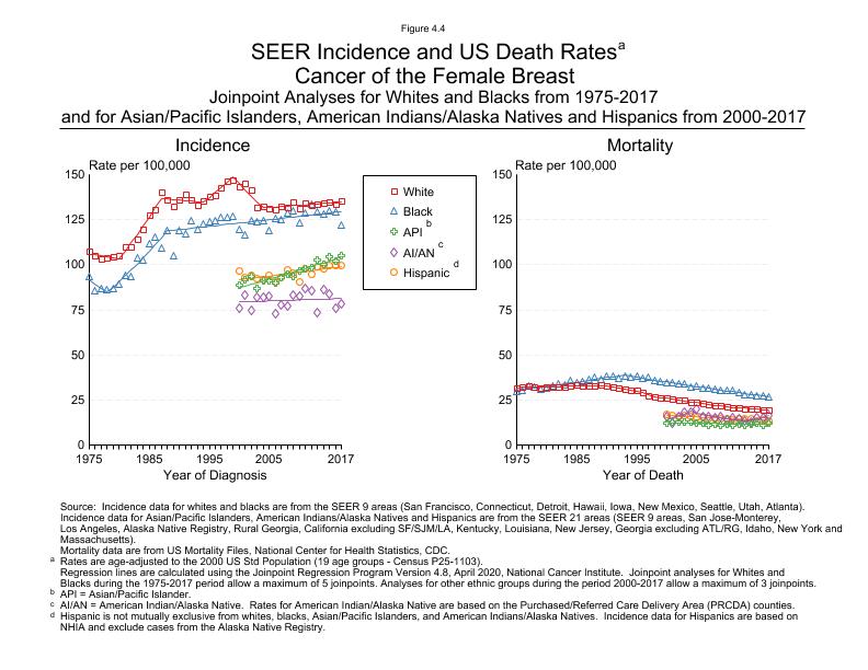 CSR Figure 4.4: SEER Incidence and US Death Rates by Race/Ethnicity
