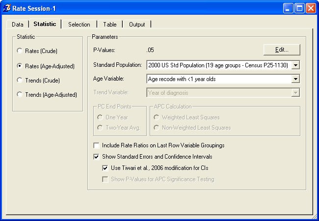 Rate Session - Statistic tab