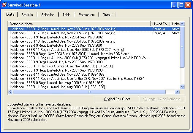 Survival Session - Data Tab