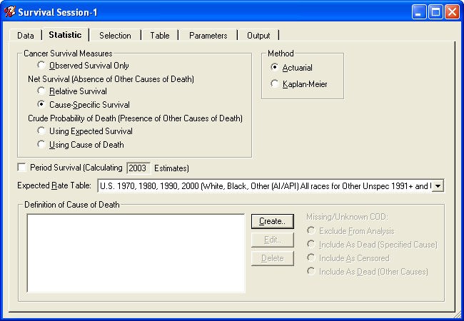 Survival Session - Statistic Tab