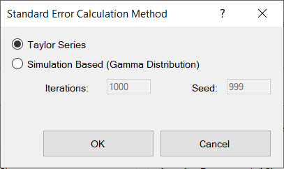 Standard Error Calculation Method Dialog Box
