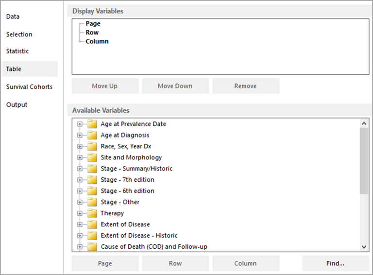 Table Tab for Limited Duration Prevalence