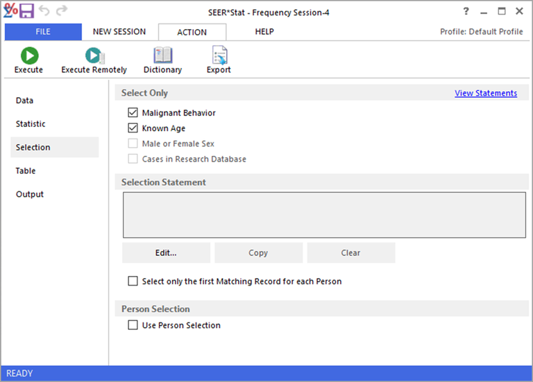 Frequency Selection Tab