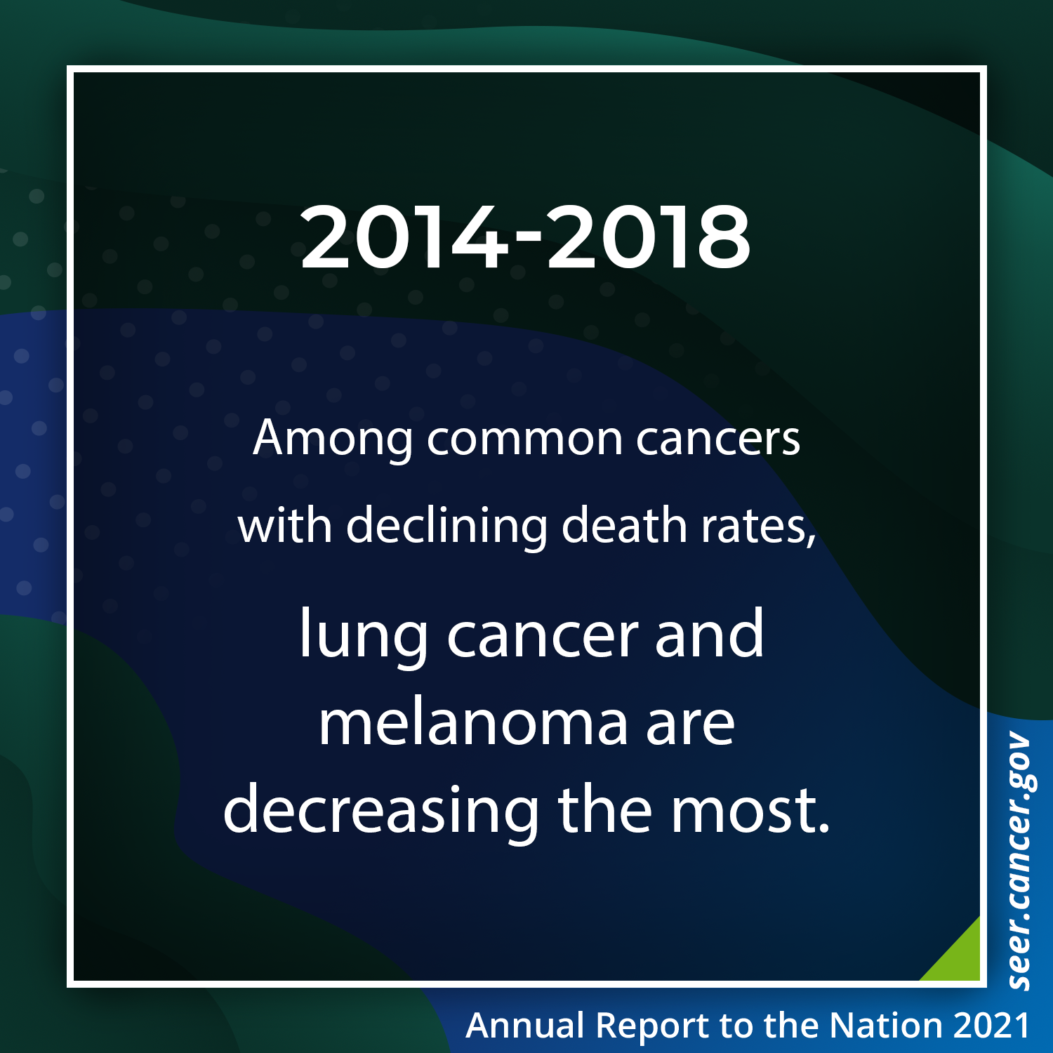 Among common cancers with declining death rates, lung cancer and melanoma are decreasing the most. 