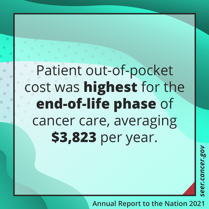 Patient out-of-pocket cost was highest for the end-of-life phase of care, averaging $3,823 per year
