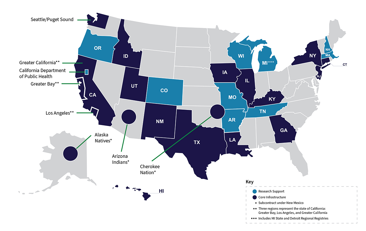   Registry California Map SEER Registries   About SEER