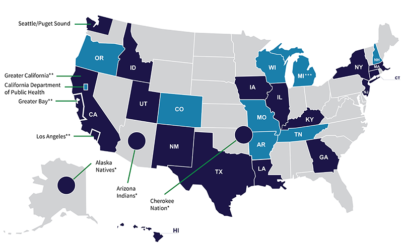 preview of a Clickable U.S. Map found on the Registries landing page